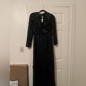 A-line Long Sleeve Sequin Dress